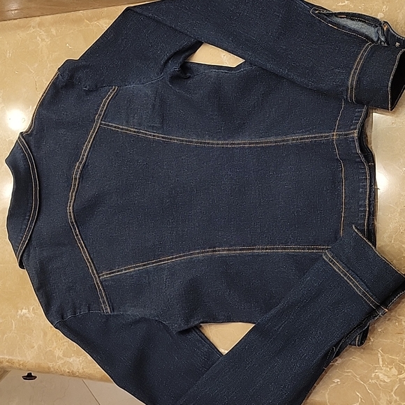 Charlotte Russe Dark Denim Button-down Jacket, S - Picture 13 of 16